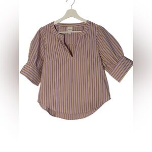 Maeve Striped Blouse - Purple and Yellow | Anthropologie